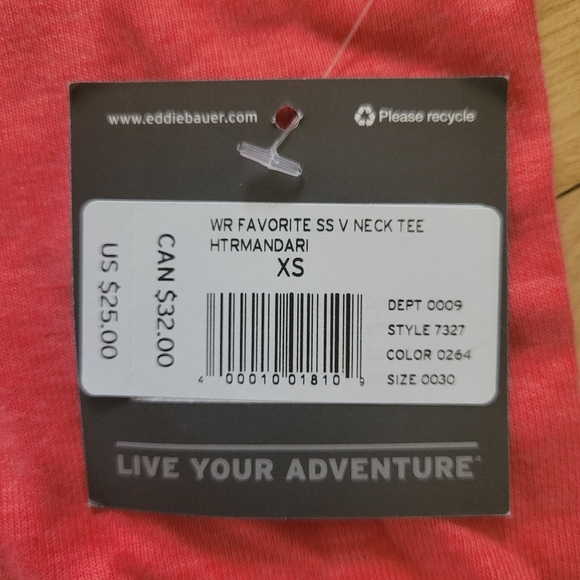 NWT Eddie Bauer V-Neck T-Shirt - Picture 3 of 4